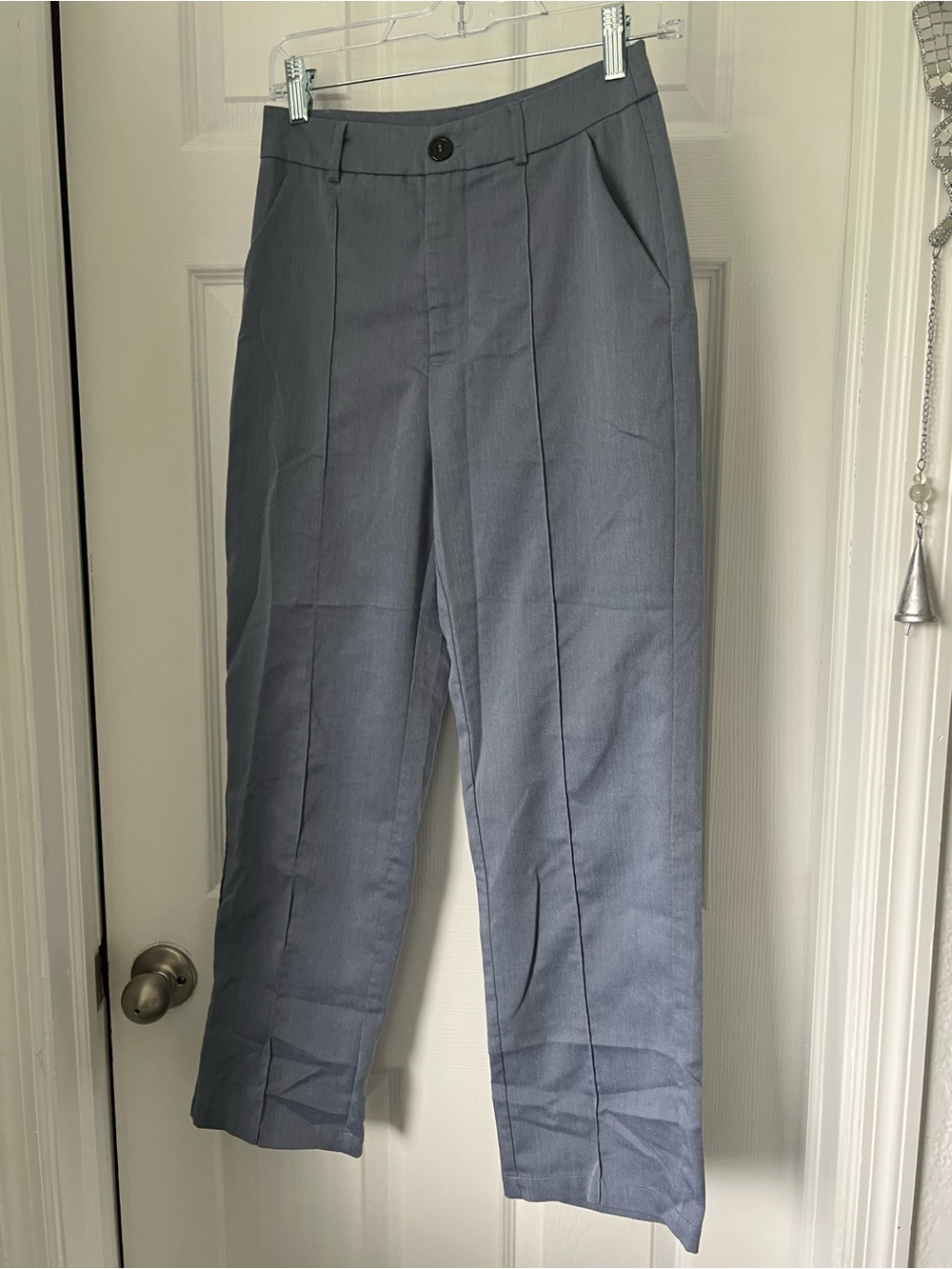 SHEIN Tailored Straight-Leg Dress Pants - Light Gray